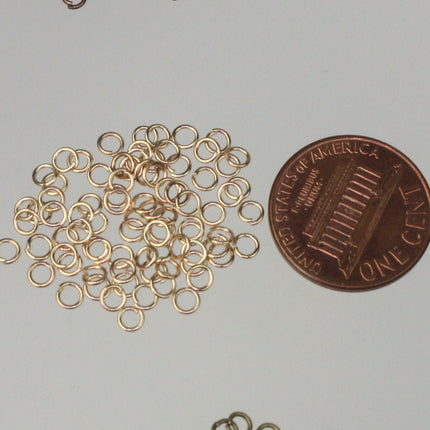 3mm Jump Rings, 200 Pinky Champagne Gold Plated Jump Rings Jumprings Open 3x0.5mm 24 Gauge 24G Link Connector Open Jump Rings 5x3mm