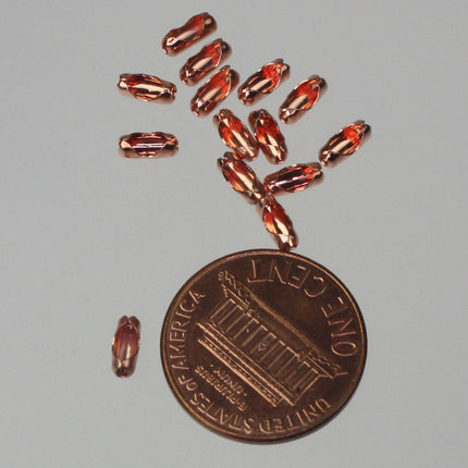 100pcs of Bright Copper Plated ball chain connector for 1.5mm and 1.2mm chain - Insert Type
