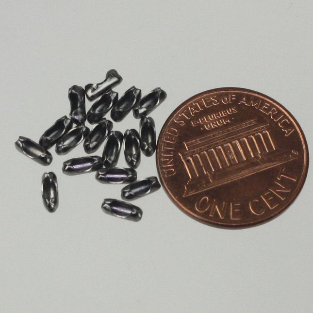 100pcs of Gunmetal ball chain connector for 1.5mm and 1.2mm chain - Insert Type - BALLCON15