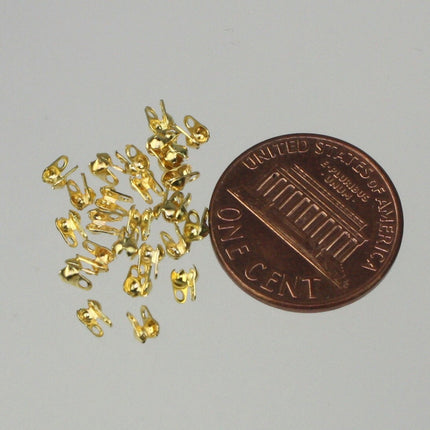 100pcs of Gold Plated ball chain connector for ONLY 1.2mm chain (Crimp type)