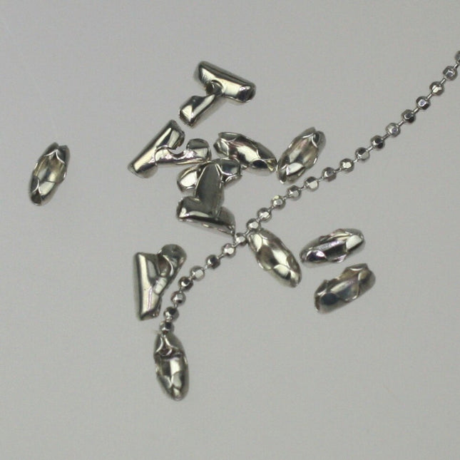 Rhodium Plated Chain 32 feet Antique Silver Ball ROUND micro ball chain - 1.2mm ball size w/ FREE 10 connectors (Insert) - 12BALL