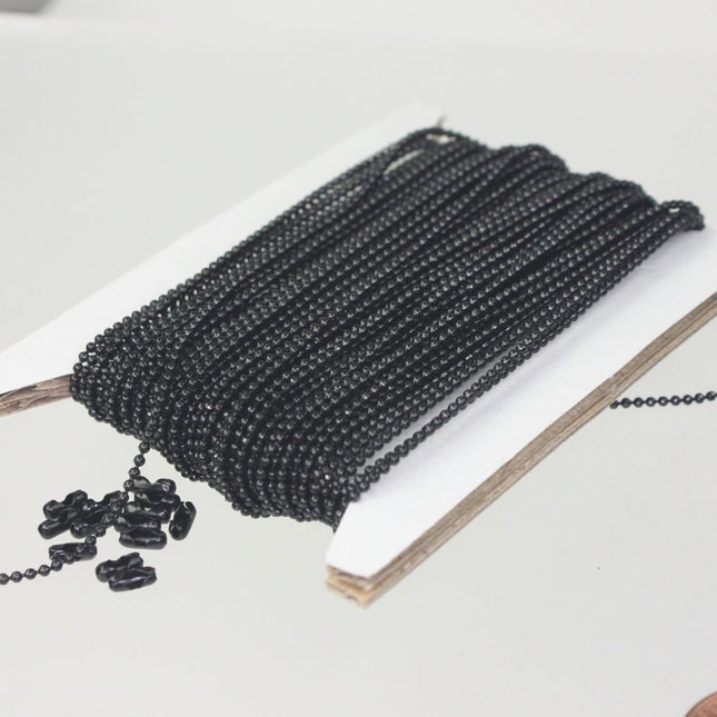Black Chain 10 feet Ball Chain ROUND micro ball chain - 1.2mm ball size- 12BALL