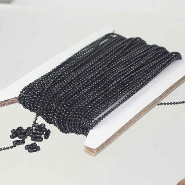 Black Chain 32feet Ball Chain ROUND micro ball chain - 1.2mm ball size 12BALL