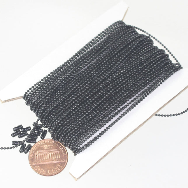 Black Chain 10 feet Ball Chain ROUND micro ball chain - 1.2mm ball size- 12BALL