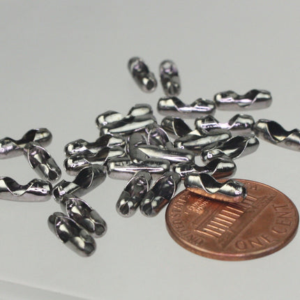 Gunmetal Chain Ball Bulk Chain, 32 ft. of ROUND BALL chain - 2.4mm ball size - w/ FREE 20 pcs Connectors (Insert) - 24BALL
