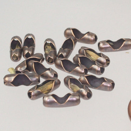 Antique Copper Chain Bulk Chain, 100 ft. spool of  ROUND ball chain - 2.4mm ball size - with FREE 100pcs Connectors (Insert) - 24BALL