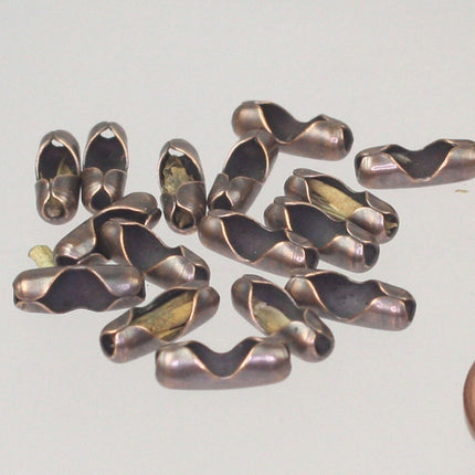Antique Copper Chain Bulk, 100 ft. spool of ROUND BALL chain - 2.4mm ball size - w/ FREE 100pcs Connectors (Insert) - 24BALL