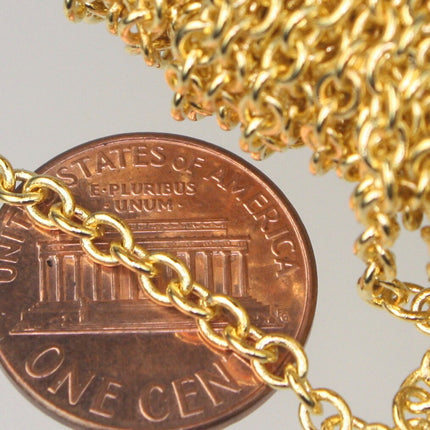 32 ft. of Gold Plated SOLDERED Thick Fancy Cable Chain - 3x3.5mm 21G Thickness Wire SOLDERED Link -  335S