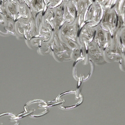 100 ft. of Sterling Silver Plated SOLDERED Thick Big Cable Chain - 4x5mm 21G Thickness Wire SOLDERED Link -  450S