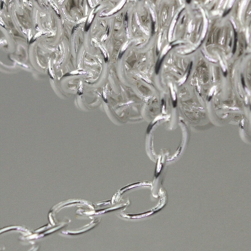 100 ft. of Sterling Silver Plated SOLDERED Thick Big Cable Chain - 4x5mm 21G Thickness Wire SOLDERED Link -  450S