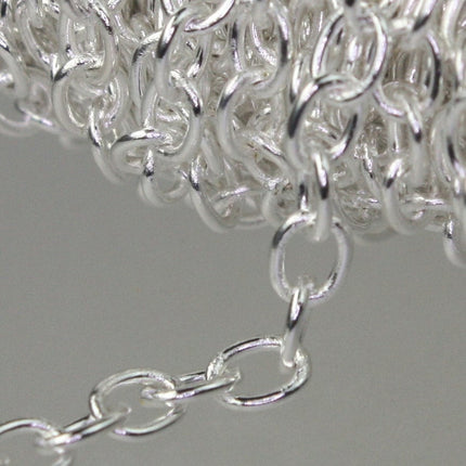 32 ft. of Sterling Silver Plated SOLDERED Thick Big Cable Chain - 4x5mm 21G Thickness Wire SOLDERED Link - 450S