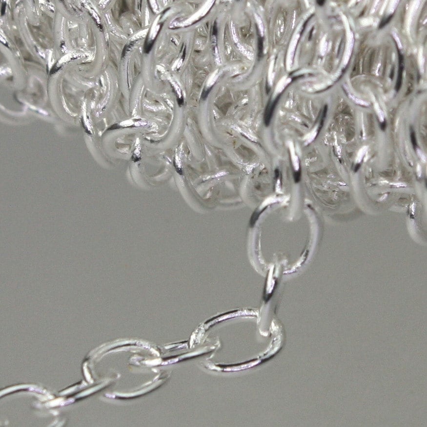 32 ft. of Sterling Silver Plated SOLDERED Thick Big Cable Chain - 4x5mm 21G Thickness Wire SOLDERED Link - 450S