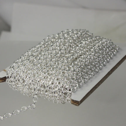 100 ft. of Sterling Silver Plated SOLDERED Thick Big Cable Chain - 4x5mm 21G Thickness Wire SOLDERED Link -  450S