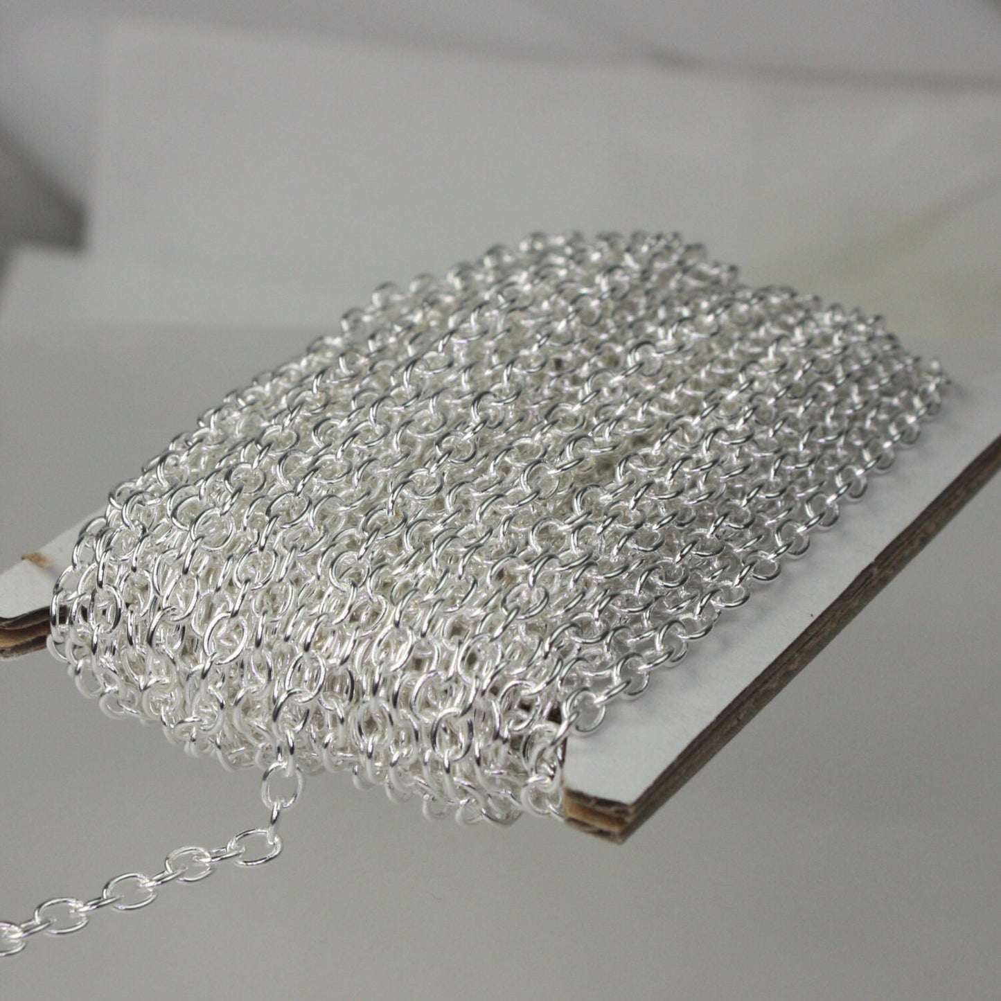 100 ft. of Sterling Silver Plated SOLDERED Thick Big Cable Chain - 4x5mm 21G Thickness Wire SOLDERED Link -  450S