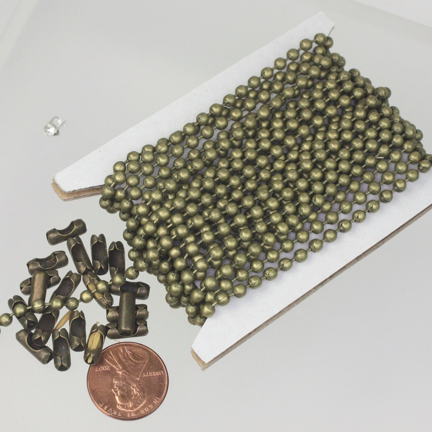 100 ft of Antique Brass plated BIG ball chain - 3.2mm with 50 connector(Insert) - 32BALL