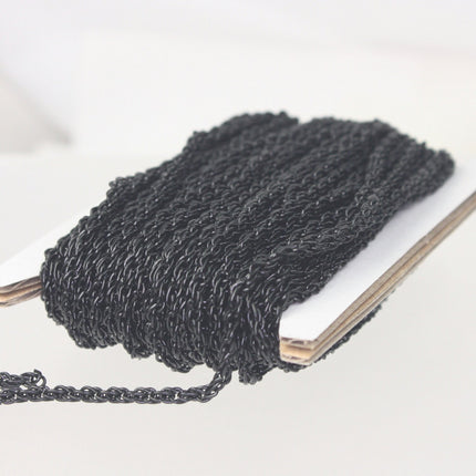 NEW new 10 ft of Black Finished Fashion Rope Chain - 3.9x3.0mm Link - Chain Thickness 2.7mm