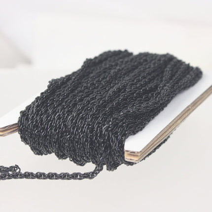 NEW new 32 ft of Black Finished Fashion Rope Chain - 3.9x3.0mm Link - Chain Thickness 2.7mm