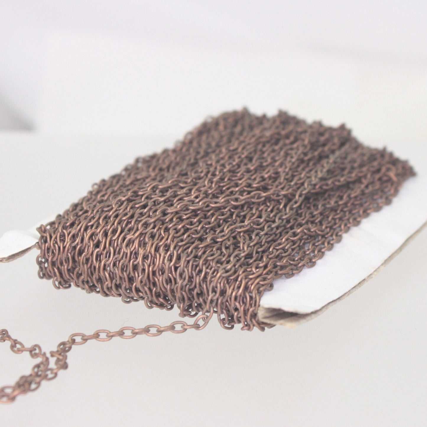 50 ft spool of VINTAGE Antique Copper Round chain Wholesale necklace cable chain - 3x2.2mm unsoldered link - 322CA