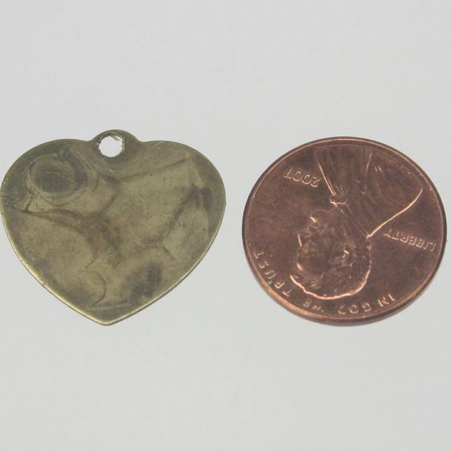 20 pcs of Antique Brass Heart drop dangle pendant - 21.4x20mm