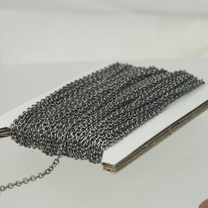 300 Ft Gunmetal Round SOLDERED Cable Chain - 2.6x2.1mm SOLDERED Link - 2621S