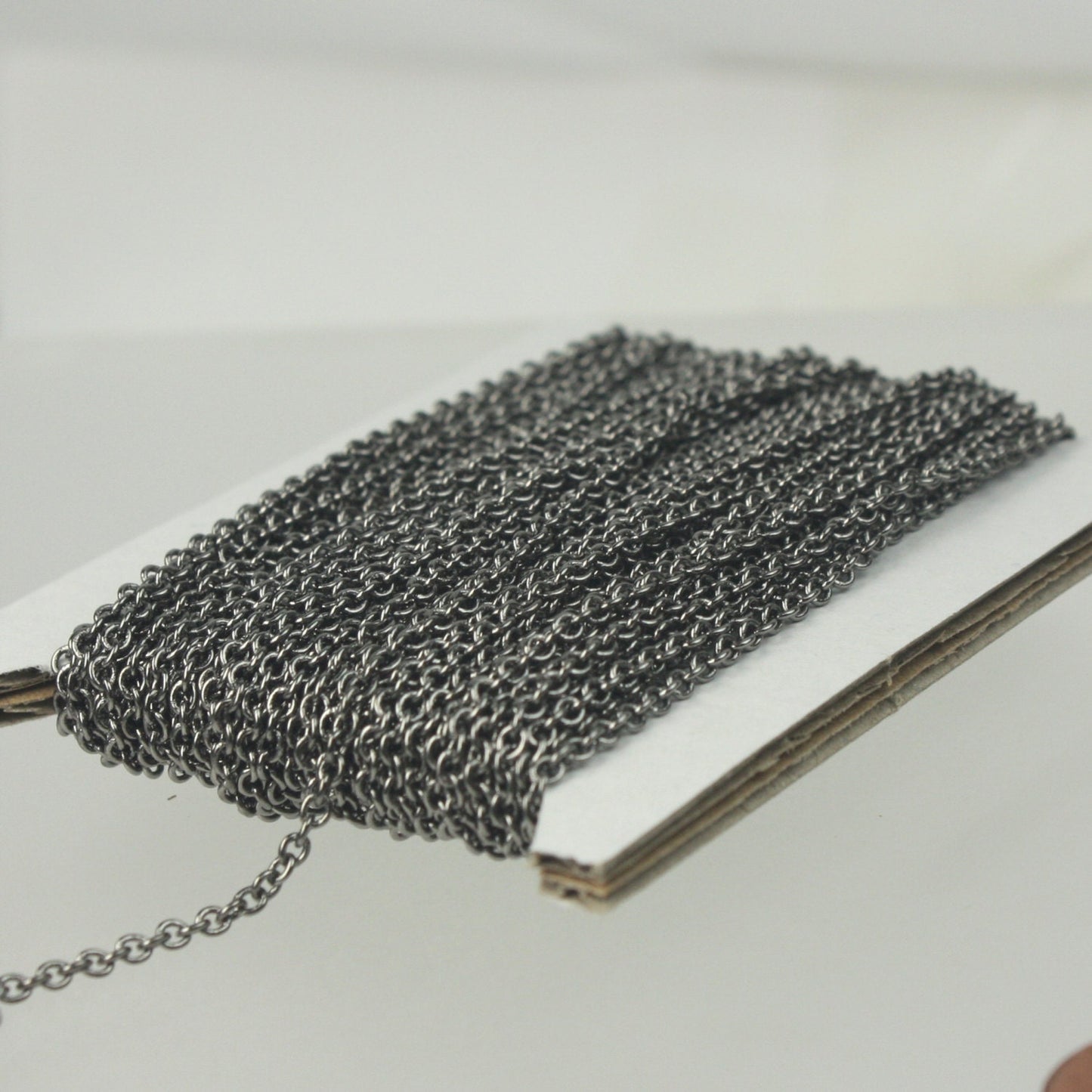 10 Ft Gunmetal Round SOLDERED Cable Chain - 2.6x2.1mm SOLDERED Link - Ship from California USA - 2621S