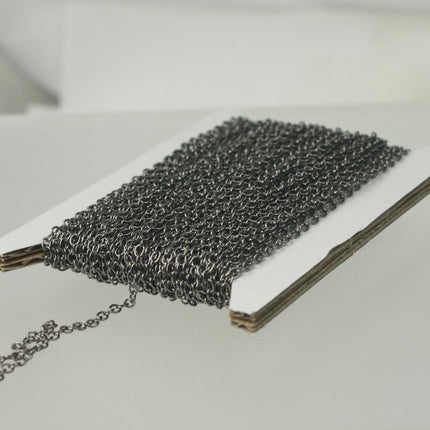 Gunmetal Chain bulk Chain, 10 ft of Round Soldered Chain Cable Chain - 2x2.5mm SOLDERED link - Necklace Wholesale chain - 225S