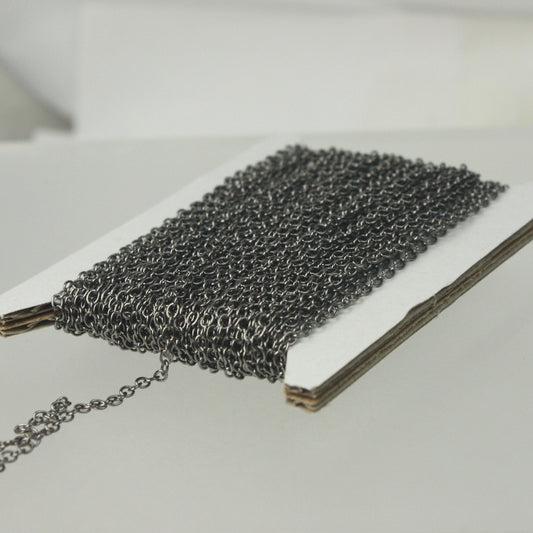 Gunmetal Chain bulk Chain, 3 ft of Round Soldered Chain Cable Chain - 2x2.5mm SOLDERED link - Necklace Wholesale chain - 225S