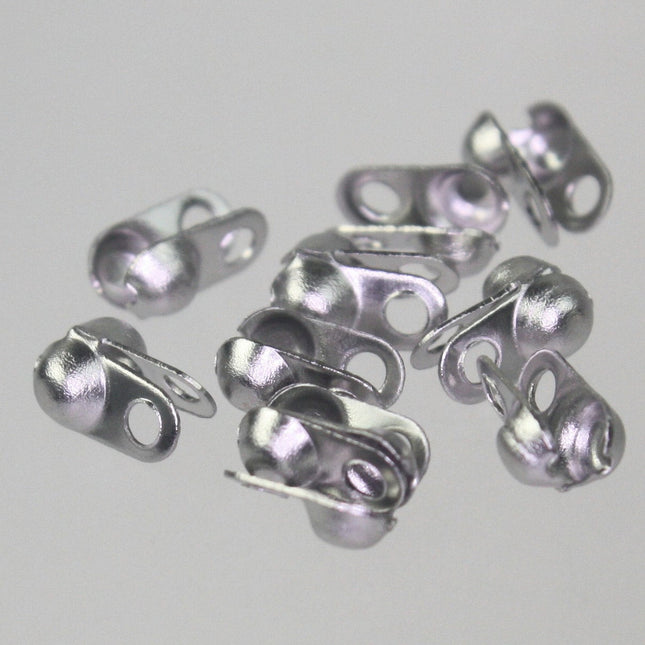 50 pcs of STAINLESS Steel Ball Chain Connectors Clasps - for 2.4mm ball chain - Crimp Type