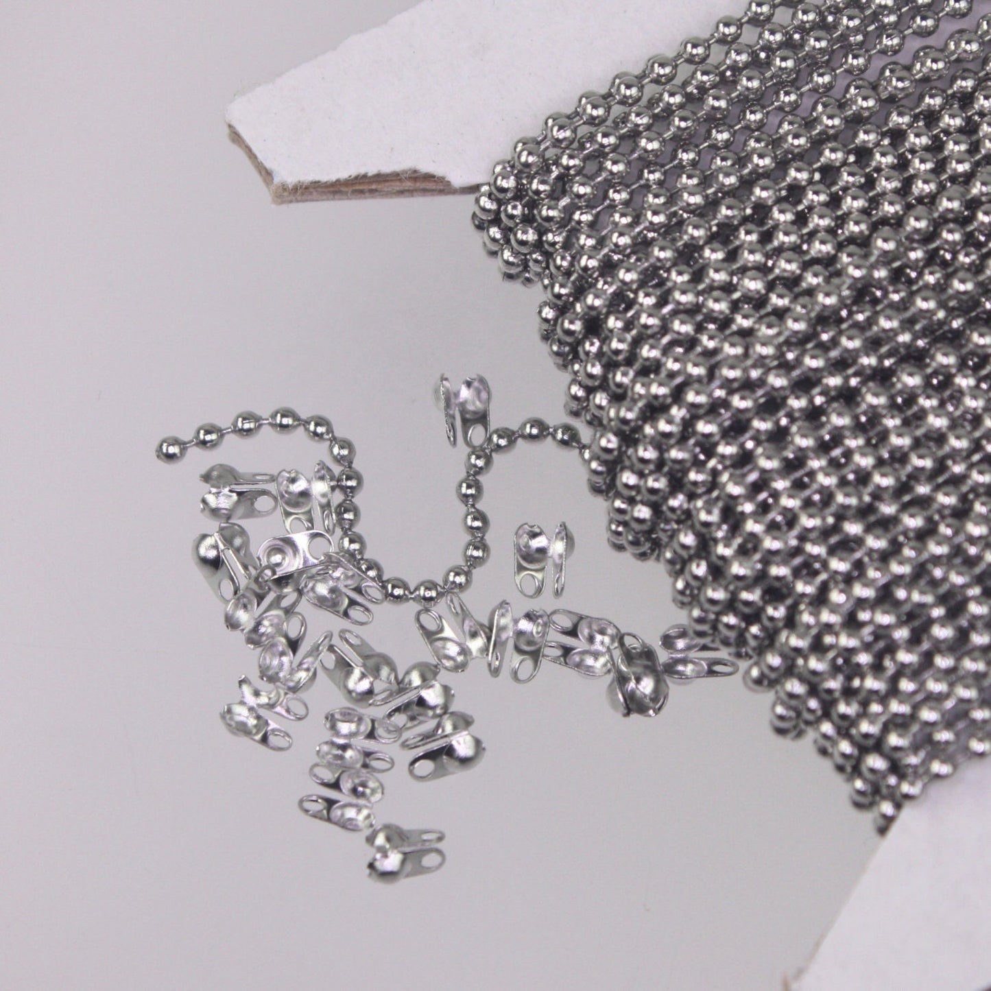 30 feet Stainless Steel BALL Chain - 1.5mm ball size with FREE 10 pcs of Connector (Crimp) - ST15BALL
