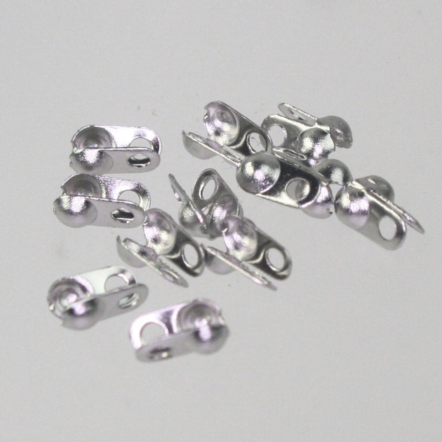 100pcs of STAINLESS Ball Chain Connectors Clasps - for 2.0mm ball chain - Crimp Type