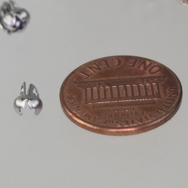 50 pcs of STAINLESS Steel Ball Chain Connectors Clasps - for 2.4mm ball chain - Crimp Type