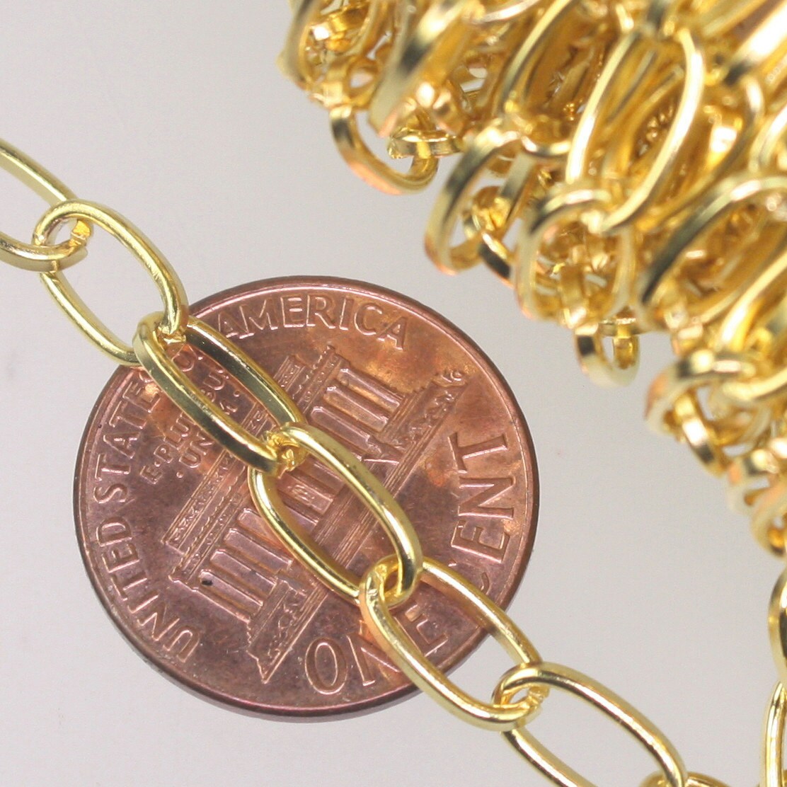 32 ft. of Gold Plated Drawn Cable Chain - 9x4.5mm Unsoldered Link- 9045DR