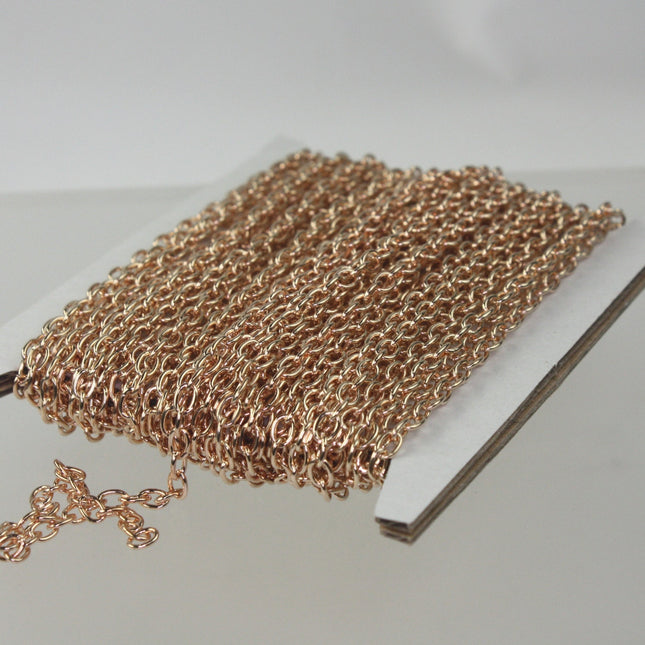 32 ft of Pinky Gold (Champagne Gold Plated) Heavy Cable Chain - 4x5mm 0.9mm 19Gauge Unsoldered Link - 4519CA