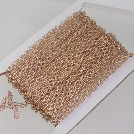 32 ft of Pinky Gold (Champagne Gold Plated) Heavy Cable Chain - 4x5mm 0.9mm 19Gauge Unsoldered Link - 4519CA