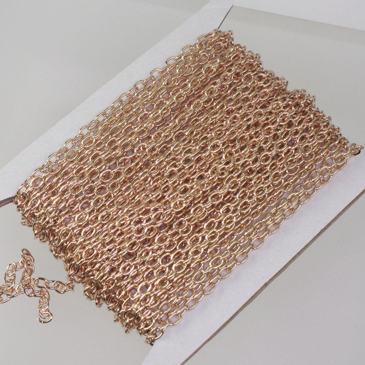 32 ft of Pinky Gold (Champagne Gold Plated) Heavy Cable Chain - 4x5mm 0.9mm 19Gauge Unsoldered Link - 4519CA