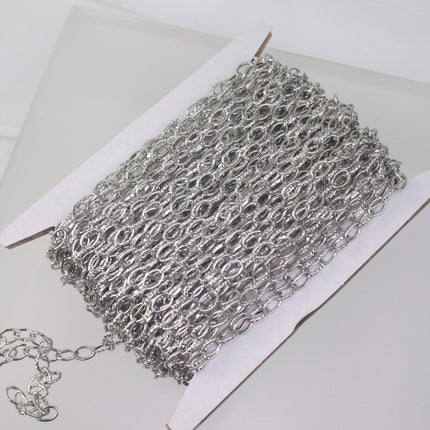 50 ft. Textured Rhodium/Antique Silver finished Drawn Cable chain - 6.3x3.5mm unsoldered link - 6335DR