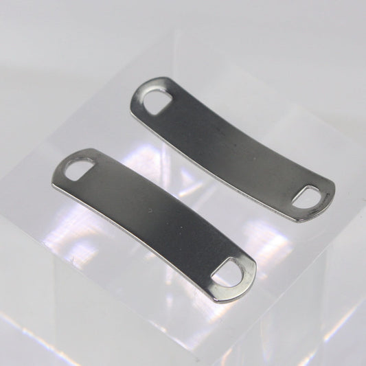 12pcs Stainless Steel Bracelet Tags Stamping Link Blanks - 3/8"x1.5" Rectangle Blank Message Metal Bar Tag Charms - Instant Ship - USA