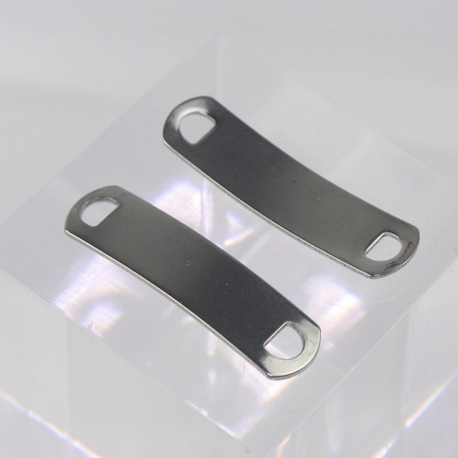 12pcs Stainless Steel Bracelet Tags Stamping Link Blanks - 3/8"x1.5" Rectangle Blank Message Metal Bar Tag Charms