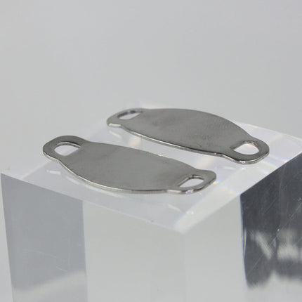 5 pcs Stainless Steel Bracelet Tags Stamping Link Blanks - about 5/8"x1-1/2" OVAL Blank Message Metal Bar