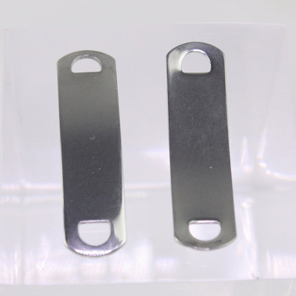 5 pcs Stainless Steel Bracelet Tags Stamping Link Blanks - 3/8"x1.5" Rectangle Blank Message Metal Bar Tag Charms