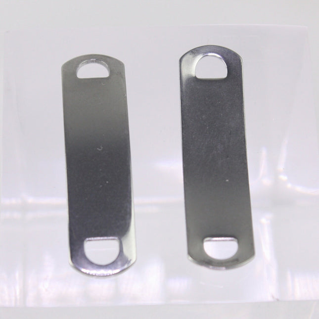 5 pcs Stainless Steel Bracelet Tags Stamping Link Blanks - 3/8"x1.5" Rectangle Blank Message Metal Bar Tag Charms