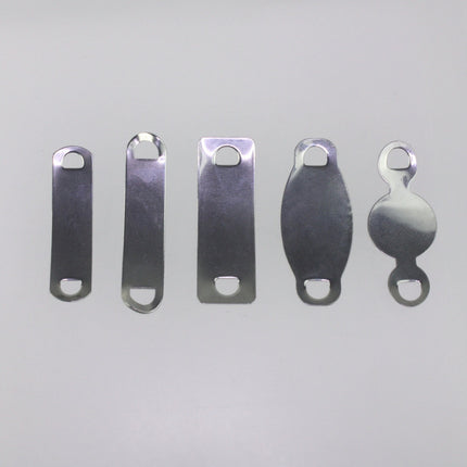 5 pcs Stainless Steel Bracelet Tags Stamping Link Blanks - 3/8"x1.5" Rectangle Blank Message Metal Bar Tag Charms