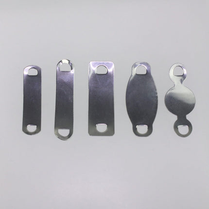 12pcs Stainless Steel Bracelet Tags Stamping Link Blanks - 3/8"x1.5" Rectangle Blank Message Metal Bar Tag Charms