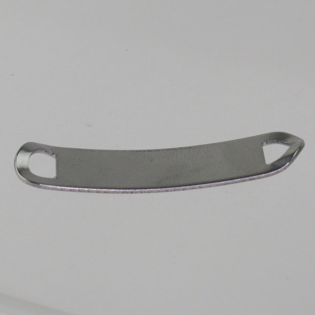 10pcs Stainless Steel Bracelet Tags Stamping Link Blanks - 3/8"x1-3/4" Sideways Curved Rectangle Blank Message Metal Bar
