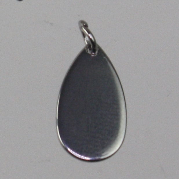 10 pcs Stainless Steel Stamping Drop Tags Charms - Tear Drop Guitar pick charms - with Jump Rings - 14x8.5mm 18gauge 18G (1.0mm Thickness)
