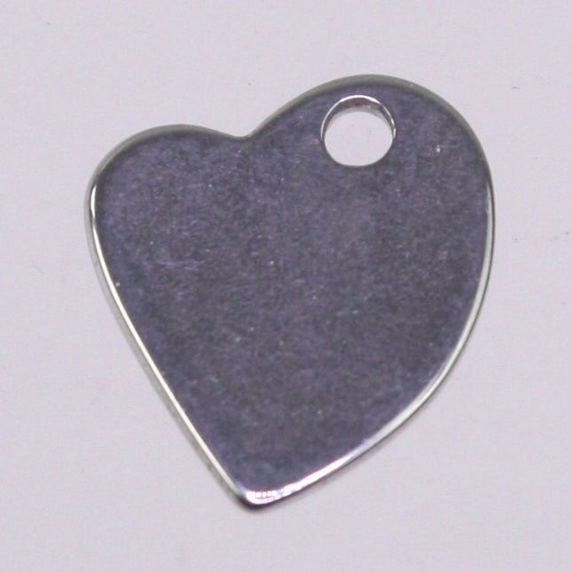 10pcs Stainless Steel Heart Charm Stamping Tags with Jump rings - 12x11mm 18 gauge 18G (1.0mm Thickness)