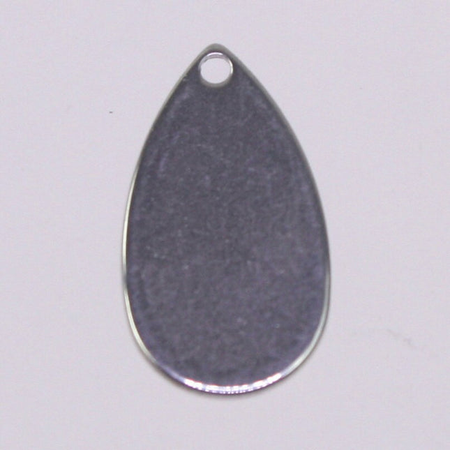 10 pcs Stainless Steel Stamping Drop Tags Charms - Tear Drop Guitar pick charms - with Jump Rings - 14x8.5mm 18gauge 18G (1.0mm Thickness)