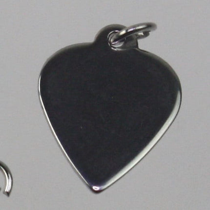 10 Stainless Steel Stamping Heart Tags Charms - Blank Stamping Metal Flat Discs Tags - w/ Jump Rings - 15x12mm 18gauge 18G (1.0mm Thickness)