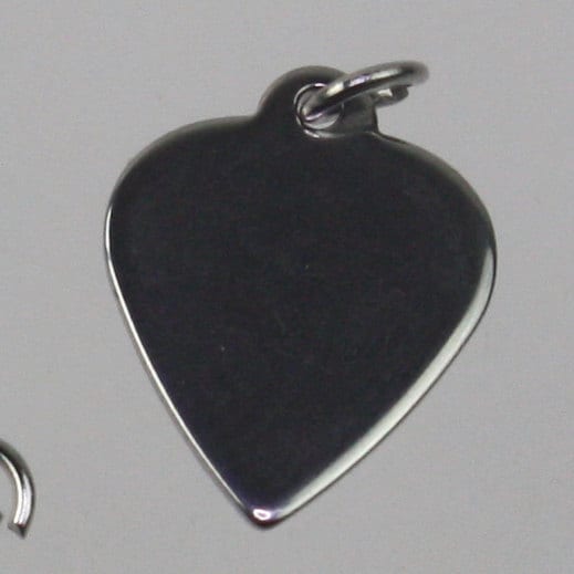 10 Stainless Steel Stamping Heart Tags Charms - Blank Stamping Metal Flat Discs Tags - w/ Jump Rings - 15x12mm 18gauge 18G (1.0mm Thickness)