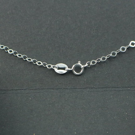 Sterling Silver Necklace Chain - 18 inch - Flat Diamond Link Necklace 925 Silver Cable Chain - Ready to Wear Bulk Wholesale - made in ITALY